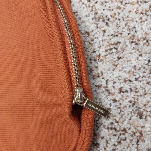 3412 Size Large Michael Michael Kors Rust Sweater with Zipper On the Bottom Side - Picture 2 of 11